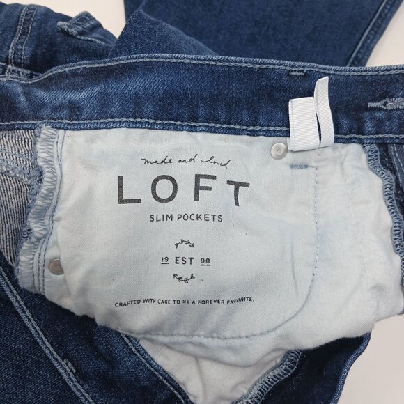Loft High Waist Flare Crop Jeans Size 10/30 Dark Wash Made and Loved - Picture 11 of 16